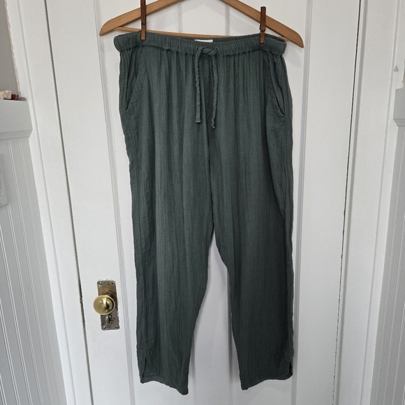Pact Women's Organic Cotton Coastal Double Gauze Tapered Pull-On Pant Size L - Picture 4 of 13